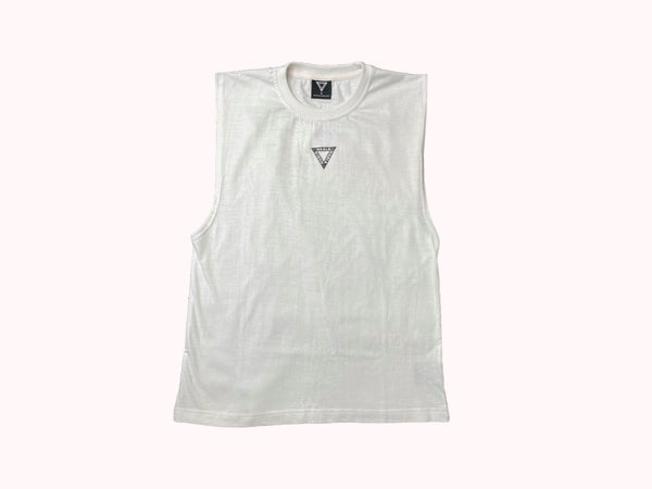 SLEEVELESS TEE - WHITE - SUPER SLIM FIT - LTD COLLECTION